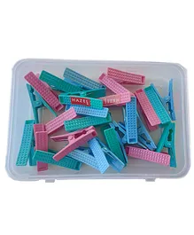 HAZEL Plastic Cloth Clips for Drying Clothes with Container set of 70 - Multi Color