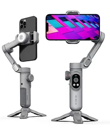 IZI GO-X 3-Axis Smartphone Handheld Gimbal Stabilizer OLED Display 3 Fill Light Wireless Charge Pad Smart AI Track RGB Flash Support Shot Guides - Black