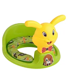 Toilet Trainer Soft Cushion Baby Potty Seat with Handle and Back Support - Green