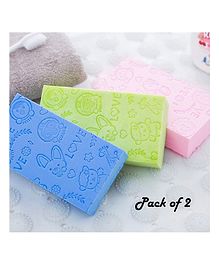 Ortis Ultra Soft Exfoliating Sponge Soft Bath Scrubber for Kids Body Scrub Pack of 2 Multicolor