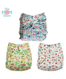 The Mom Store Reusable Diapers Set Of 3 - Multicolour