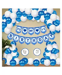 Zyozi 6 Months Birthday Decorations Items Blue - Pack of 53