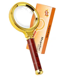Fiddlerz Magnifying Glass for Reading Map Double Glass High Power Antique Handheld Magnifier Glass for Kids Golden-  60 mm