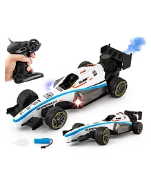 Fiddlerz Remote Control Car Toy Smoke Spray Function RC Racing Car 2 Wheel Drive Children Toy High Speed Car Gift for Boys and Girls F1 Fast Toy Car with Light & Flame (Pack of 1)
