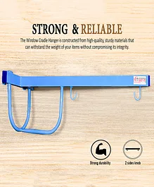 Get It Blue Window hanging Cradle Stand Premium Strong Metal and 100 % Baby Safety Stand Alone - Blue Stand Alone