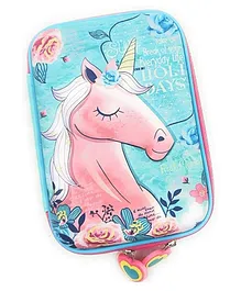 SVE 3D Unicorn Embossed 3D Pencil Case - Blue