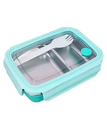 SVE 2 Compartment Insulated Lunch Box Stainless Steel Tiffin Box for School 500 ml  Sky Blue