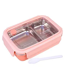 SVE 2 Compartment Insulated Lunch Box Stainless Steel Tiffin Box for School 500 ml  Pink