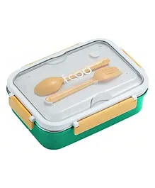 SVE Lunch Box for Kids & Adults 3 Compartments Lunch Box with Removable Stainless Steel Compartments Eco-Friendly Lunch Food Containers for School Work Picnic - Green