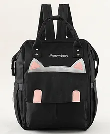 Cute Kitty Multipurpose Diaper Backpack- Black