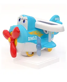 Funbee Bingo 360 Degree Bump & Go Rotating Aircraft Toys for Kids with Flashing Lights & Sounds - Blue