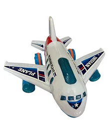 Vworld Big Size Friction Powered Hand Push & Go Aeroplane Toys For Kids Jumbo Size Toy Works Only On The Ground No Batteries Needed (Color May Vary)