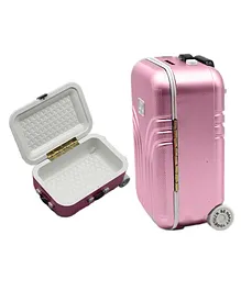Babymoon Mini Travel Suitcase Baby Photography Props Luggage Storage Box Accessories for Kids - Pink