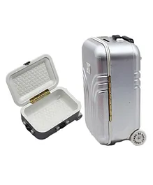 Babymoon Mini Travel Suitcase Baby Photography Props Luggage Storage Box Accessories for Kids - Silver