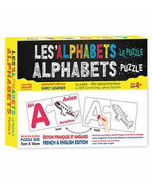 Ankit Toys Alphabets Educational Jigsaw Puzzle in English & French with colour & clean activity Multicolor Set of 24 - 48 Pieces