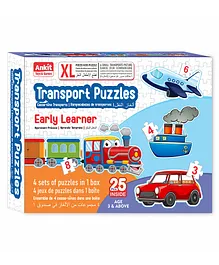 Ankit Toys Transport Educational Jigsaw Puzzle for Kids Jumbo Pack in Multi Language Multicolor - 25 Pieces