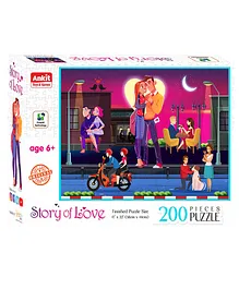 Ankit Toys Story of Love Wooden Jigsaw Puzzle Jumbo Pack Multicolor - 250 Pieces