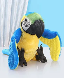 Wild Republic Art Macaw Sitting Bird Blue & Gold - Height 31 cm