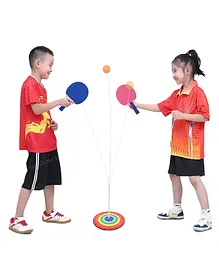 Toyshine Table Tennis Ping Pong Trainer Set with 2 Bats 2 Balls and 1 Stand - Multicolour