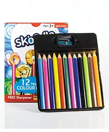 Skoodle Triangular Mini Colour Pencils Pack Of 12 - Multicolor