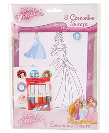 Skoodle Disney Princess 8 Colouring Sheets (Colour & Print May Vary)