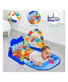 Planet Of Toys Baby Play Mat Gym & Fitness Rack with Hanging Rattles Lights & Musical Keyboard Mat Piano Multi-Function ABS High Grade Plastic up to 2 Year- Multi Color