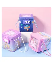 Paper Moon Mermaid Piggy Bank with Password Lock for Kids 1pc - Purple