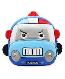 THE LITTLE LOOKERS Plush Baby Backpack Police Car Design Blue - Height 10 Inches