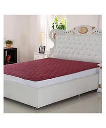 JARS Collections  Cotton Quilted Waterproof  Mattress Protector for Double Size Bed Fits upto 8 Inch Mattress - Maroon