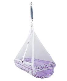 U2CUTE  Baby Hanging Swing Cradle With Mosquito Net and Spring - Purple