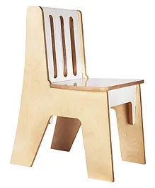 Kiddery Morello Wooden Chair for Kids - White & Brown