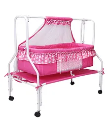Kiddery Ares Cradle for Baby With Mosquito Protection Net - Pink