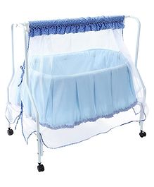 Kiddery Lyra Baby Cradle with Mosquito Protection Net - Blue