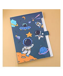 FunBlast Astronaut Space Theme File Folder with 6 Pockets  Navy Blue