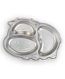 Taabartoli Stainless Steel Cow Lunch Plate - Silver