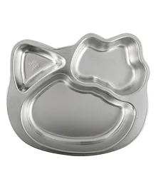 Taabartoli Stainless Steel Kitty Lunch Plate - Silver