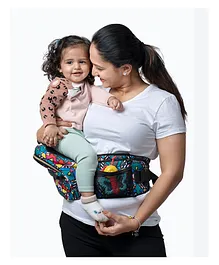 Butt Baby Comic Baby Carrier with Hip Seat & In-built Mini Diaper Bag - Multicolor