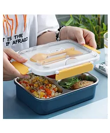 AKN TOYS Compartment Leak Proof BPA Free Stainless Steel Lunch Box with Spoon 750 ml (Color May Vary)