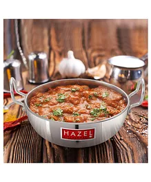 HAZEL 4 mm Aluminium Kadai With Handle Silver - 1125 ML