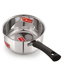 HAZEL Induction Bottom Sauce Pan Stainless Steel Deep Bottom With Handle 12.6 cm Silver - 900 ml