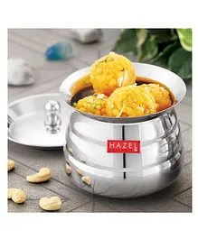 HAZEL Serving Handi with Lid Dal Handi for Serving 500 ml - Silver