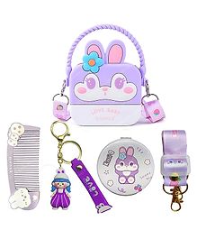 FunBlast Bunny Sling Bag with Key Ring, Comb and Mirror  Purple