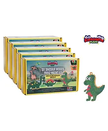 Awesome Place - The Parent BREAK Dinosaur Fridge Magnets Painting & Sand Art Craft DIY Kit Pack Of 5 - Multicolor