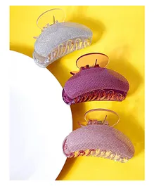 Yellow Chimes Glittering Clutchers Hair Accessories For Women & Girls Pack Of 3 (Colour May Vary)