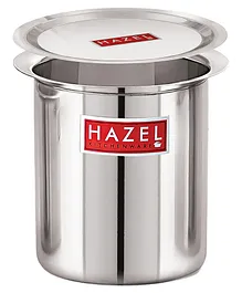 HAZEL Steel Milk Pot with Lid Stainless  Steel Milk Boiler Container Milk Boiling Vessel Gunj for Kitchen Silver - 3500 ml