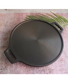 EarthBound Cast Iron Double Handle Dosa Tava 12 inch - Black