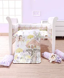 Fancy Fluff 7 Pc Organic Baby Cot Bedding Set Pixie Dust - Multicolor