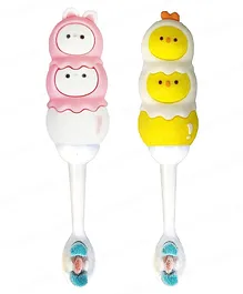 FunBlast Cute Animal Design Toothbrush for Kids (Pack of 2 - Random Color)