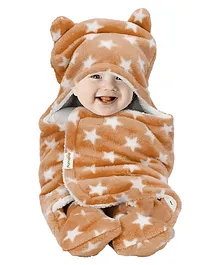 OyO Baby 3-in-1 Fleece Hooded Baby Blanket Wrappers - Beige