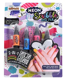 Mirada Neon Scribble Nail Pen Nail Art Kit - Multicolour